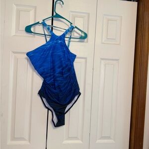Holipick Blue and‎ Black One-Piece Swimsuit